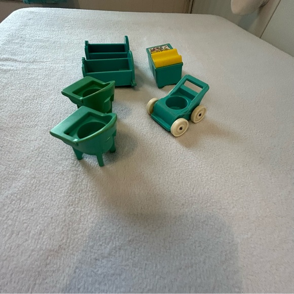 Fisher-Price vintage blue baby nursery furniture  1970s 6 pieces - Picture 4 of 6